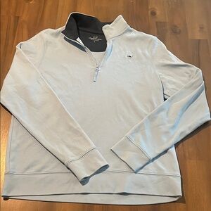 Vineyard Vines Men’s  Light Blue Half-Zip Sweater